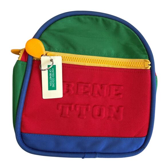 Vintage United Colors of Benetton Mini Backpack 90s Y2K Primary Colors Kidcore - Picture 2 of 11